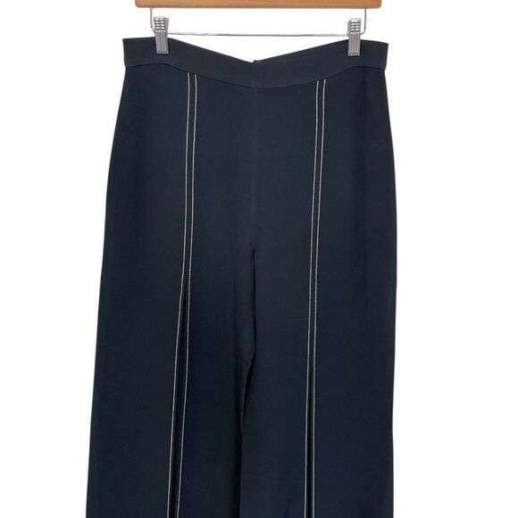 NWT Alexis | Black Oliviera Front Slit White Stitching High Waisted Pants M - Picture 9 of 12